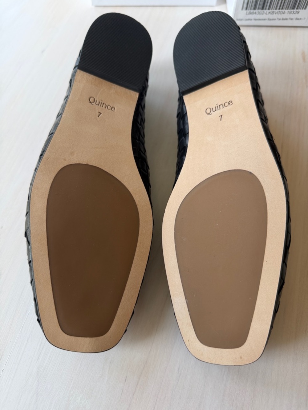 Quince Black Woven Leather Ballet Flats - Picture 2 of 5